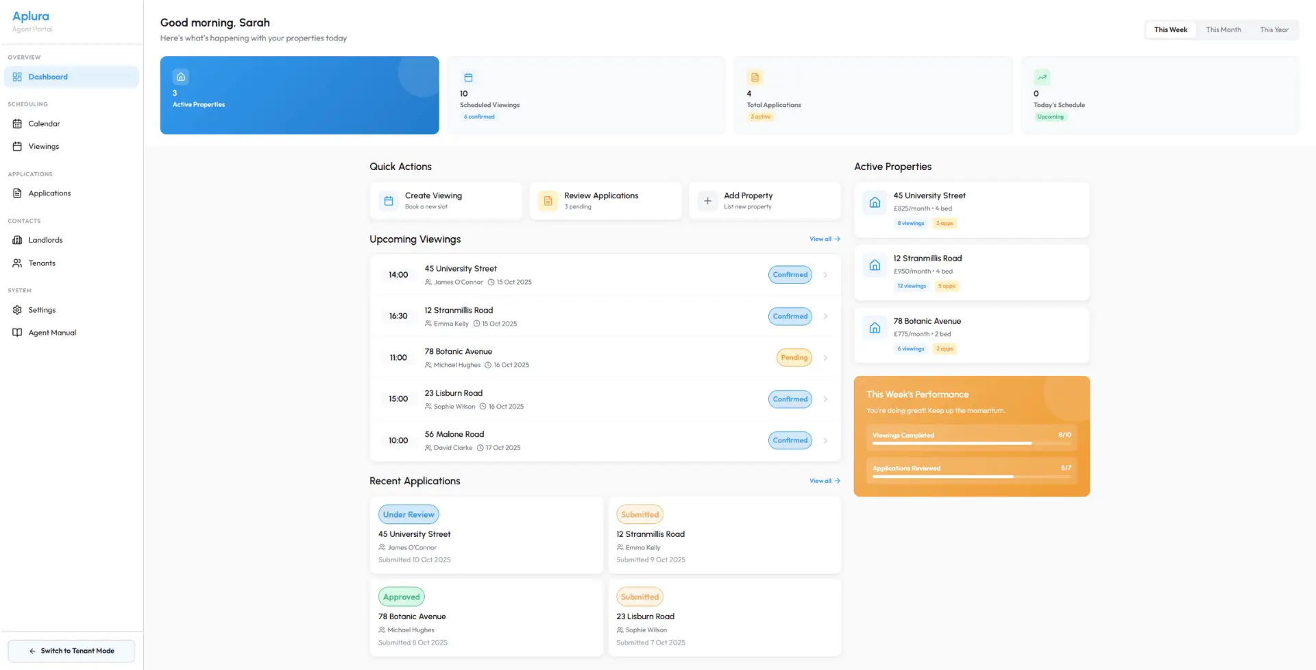 Aplura automation dashboard